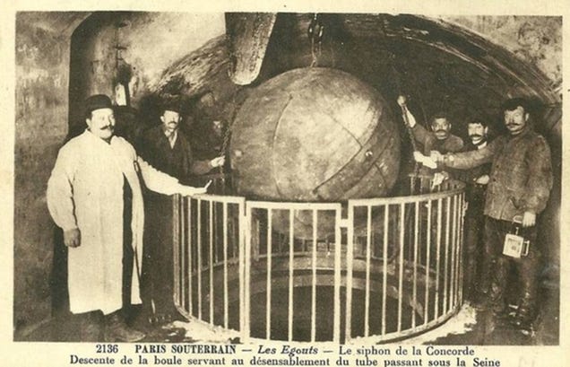Paris unclogs its sewers with giant balls of iron