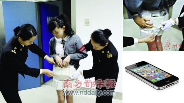 Schoolgirl Smuggler Caught with Skirt Full of iPhones