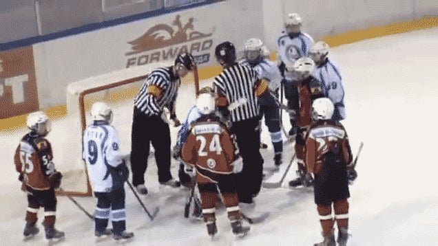 Russian Youth Hockey Game Features Non-Stop Brawling, About 30 People In The Penalty Boxes At Once