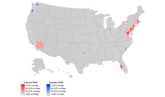 After Billions in Subsidies, The Final Verizon FiOS Map Is Bleak as Hell