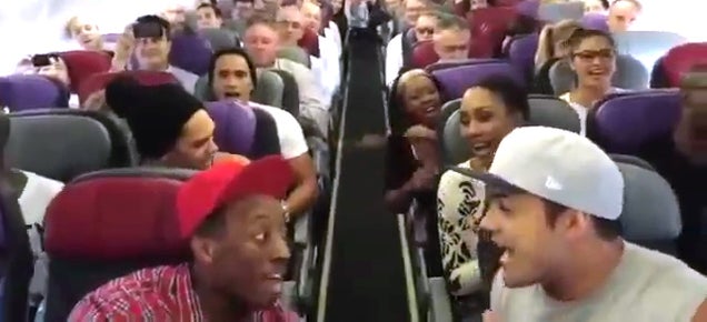 Listen to the awesome cast of The Lion King start singing on a plane