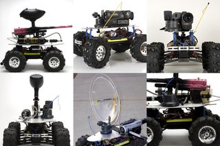 Low Cost Robot On Wheels Can Spy Baddies, Paint Them to Death