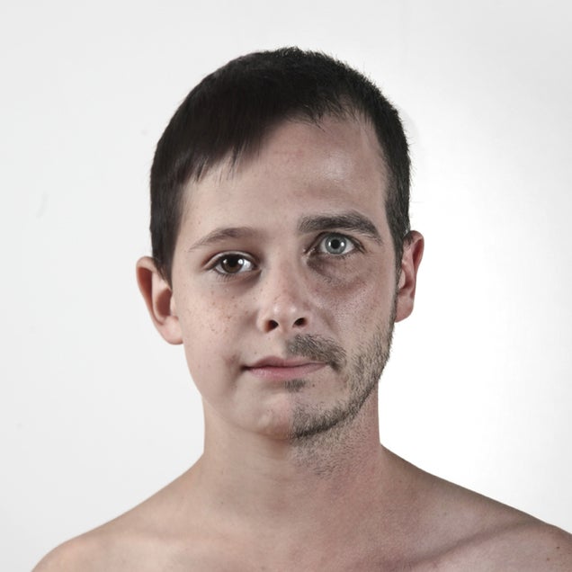 Mutant family portraits combine fathers and daughters into a single body
