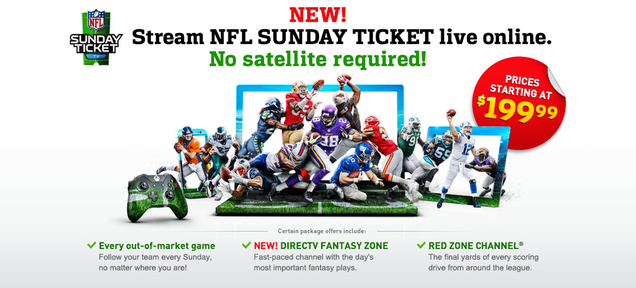 NFL Sunday Ticket Will Be Available Without Satellite Next Season (Updated)