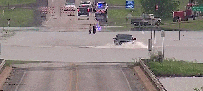 This Has To Be The Worst Way To Drive Through A Flood