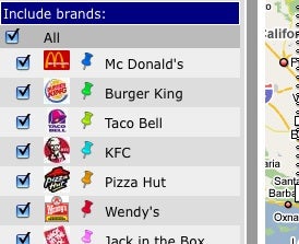 Fast Food Map Finds The Nearest Fast Food Chain