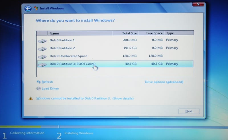 Bootcamp create windows 7 install disk missing someone