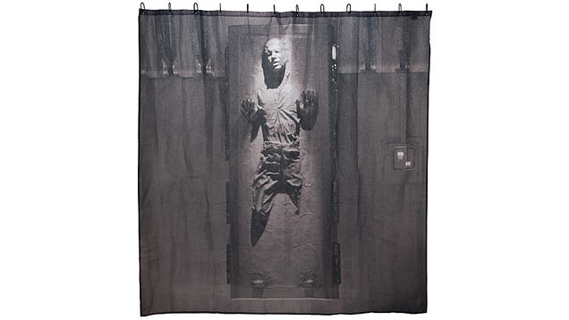 Han Solo Frozen In Carbonite Shower Curtain: Don't Worry, He Can't See
