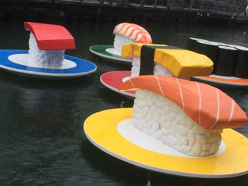 Giant Sushi Floats Through Osaka