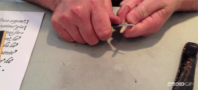 How to cut a goose feather into a lovely quill pen