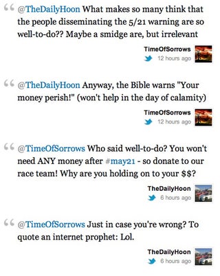 Car enthusiasts troll true believers ahead of end times