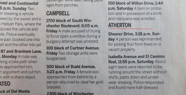 The Police Blotter for America's Third Most Expensive Zip Code is a Thing of First World Beauty