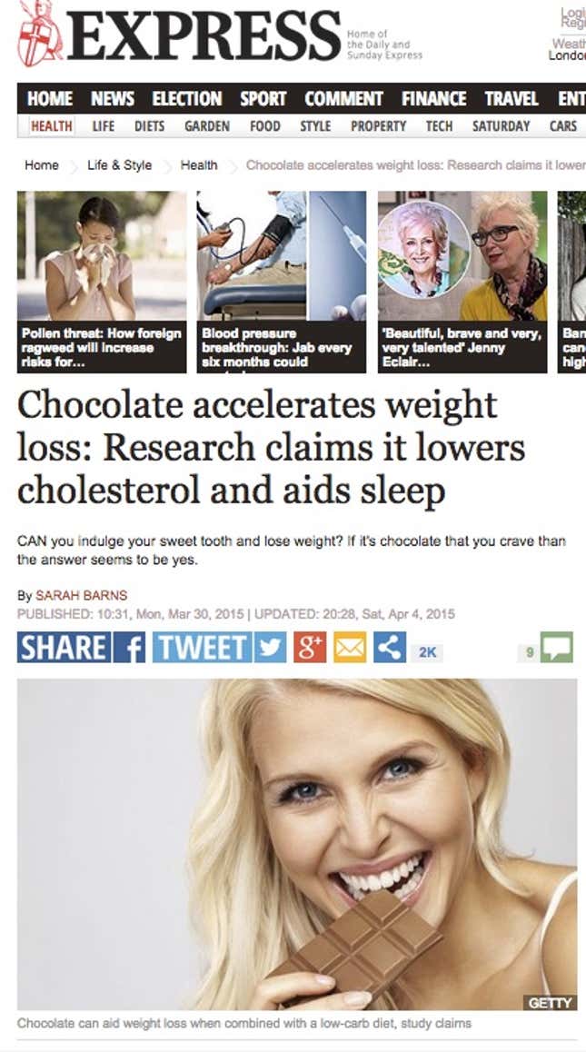 I Fooled Millions Into Thinking Chocolate Helps Weight Loss. Here's How.