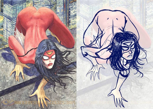 ¿Es la polémica portada de Spider-Woman anatómicamente imposible?