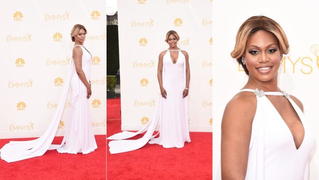 ... red carpet lately. Her dress is Marc Bouwer, and she looks like an