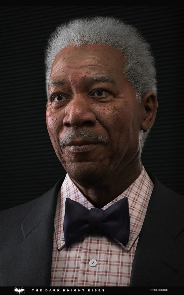 Batman's Morgan Freeman & Catwoman Look Almost as Good as 3D Models as They do in Real Life