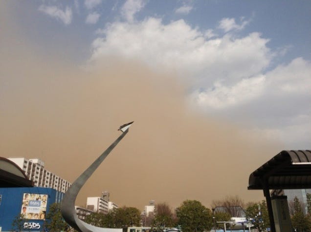 Sand, Smog, or Something Covered Japan in a Yellow Haze