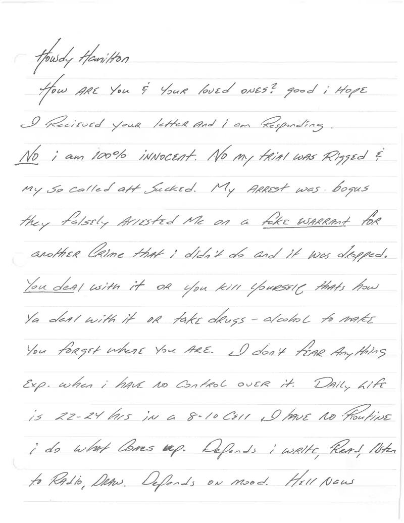 Letters From Death Row: Texas Inmate Jeff Wood, Scheduled to Die This Month