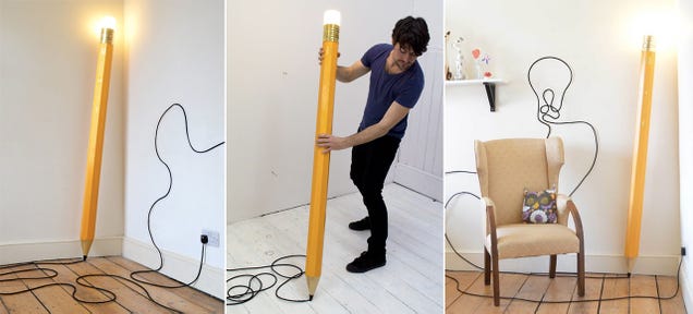 This Pencil Lamp's Power Cord Leaves Doodles Around Your Home