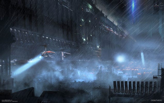 Amazing Concept Art of a Blade Runner-ified Paris