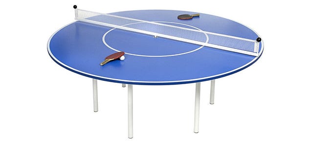 A Round Ping Pong Table With a Spinning Net Makes College Even Harder