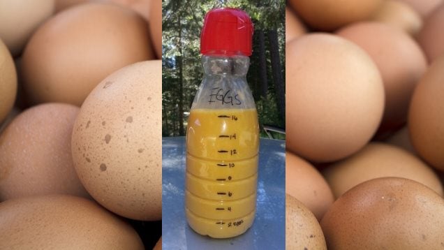 ​Store Pre-Scrambled Eggs in a Bottle for No-Mess Camping Food