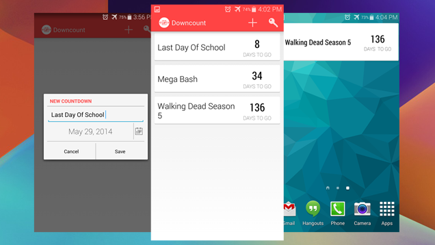 Downcount for Android Tracks Daily Countdowns to Important Events