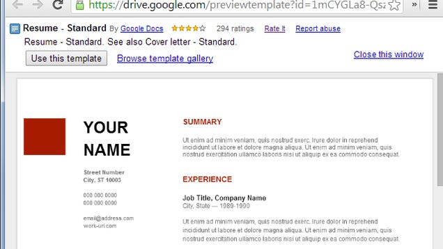 Use Google Docs' Resume Templates for a Free, Good-Looking Resume