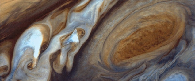 Jupiter&#39;s Great Red Spot Looking Like a Swirl of Cream in Your Coffee
