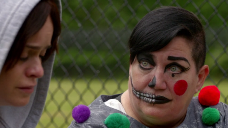OITNB's Big Boo, Dressed as Clown, Explains How Abortion Reduces Crime