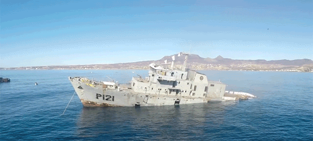 Watch a Navy Battleship Sink to the Bottom of the Ocean