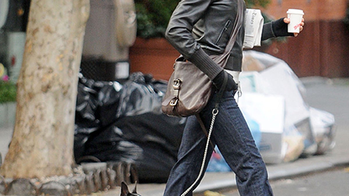 Famke Janssen & Dog Have Dapper Duds