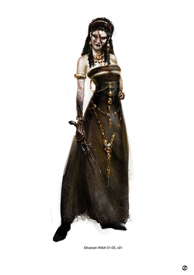 The grotesque witch concept art from Hansel & Gretel will probably turn you on
