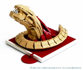 The artwork of H.R. Giger, recreated in LEGO bricks