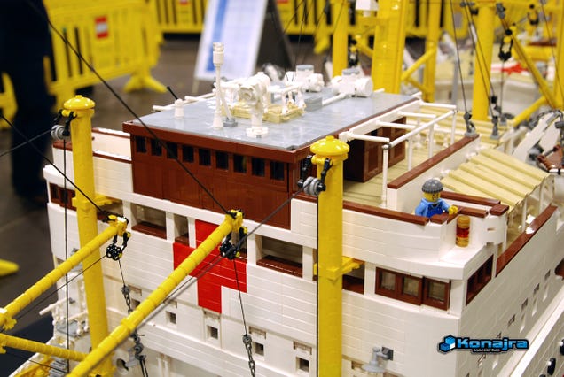 It took almost 100,000 pieces to build this 10-foot Lego hospital ship