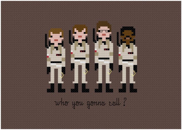 Embroidered samplers put scifi heroes in stitches