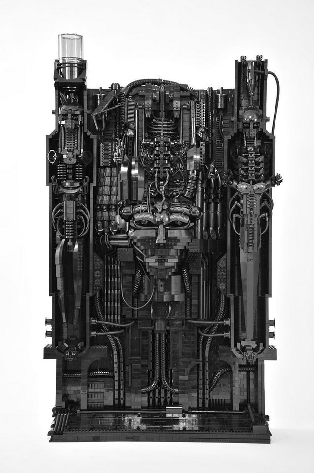 The artwork of H.R. Giger, recreated in LEGO bricks
