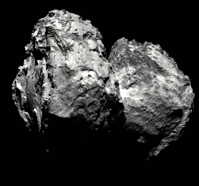 The first true color image of comet 67P taken by the Rosetta spacecraft