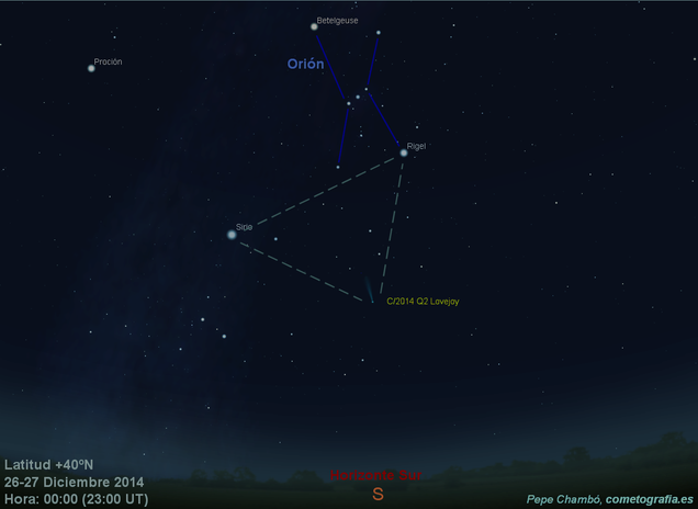 El cometa Lovejoy entra en su fase de mayor brillo: cómo verlo