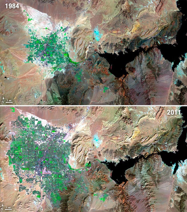 Witness decades of urban growth as photographed from space
