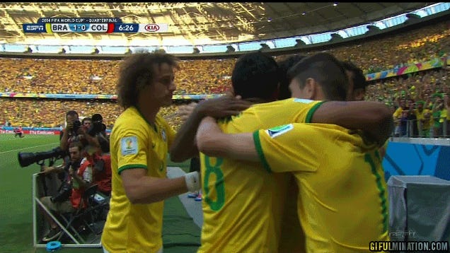 Neymar Busts His Ass While Celebrating Brazil S First Goal