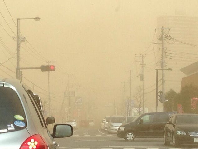 Sand, Smog, or Something Covered Japan in a Yellow Haze