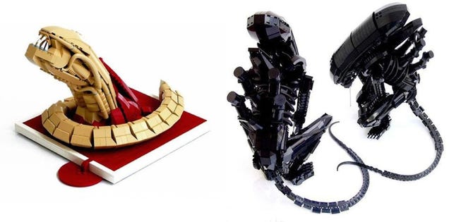 The best Lego Aliens in honor of H.R. Giger