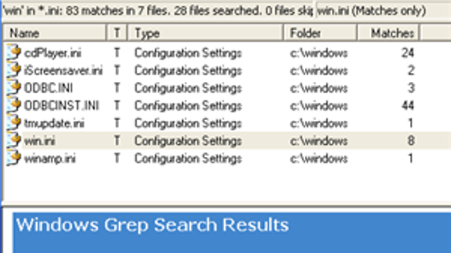 Search text across multiple files with Windows Grep