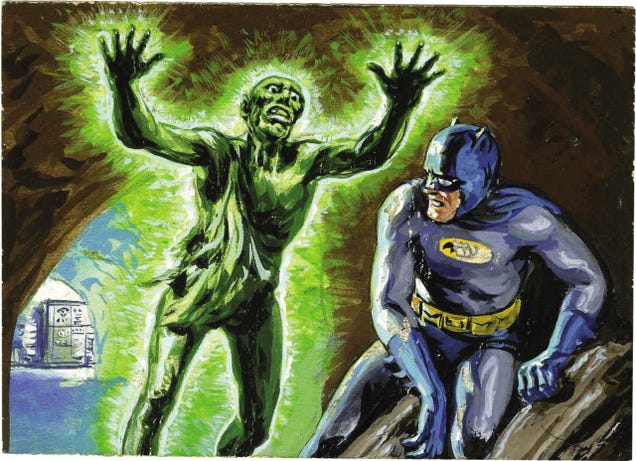 The Dark Knight rides a shark in bondage-crazy 1960s Batman art