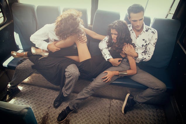 Indian Fashion Shoot Features Woman Being Attacked by Men on a Bus