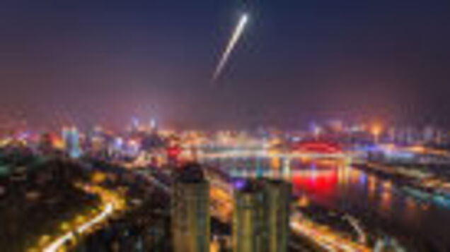 Beautiful long exposure photo of the lunar eclipse rising over China