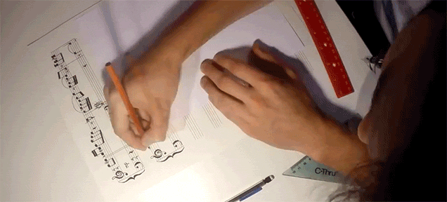 Hand Drawing Sheet Music Is Such an Impressive Skill
