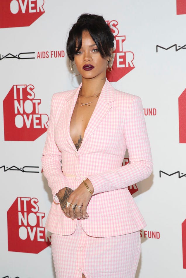 Only Rihanna Could Pull Off a Pink Gingham Power Suit