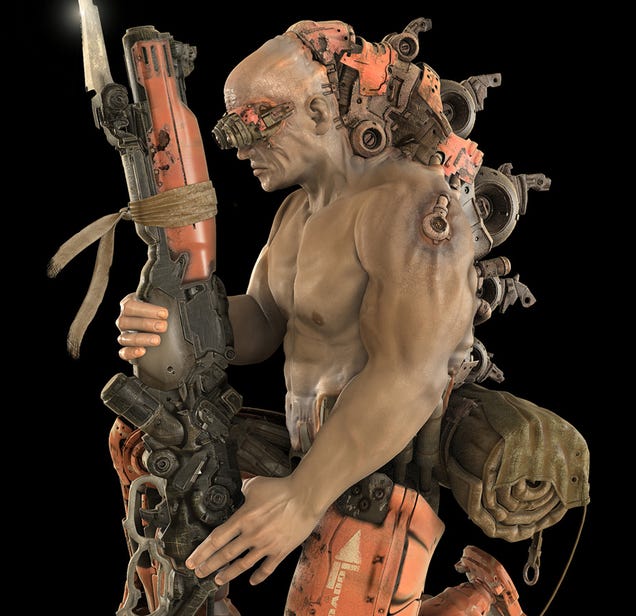 A StarCraft II Marine Won't Shoot Monsters This Pretty
